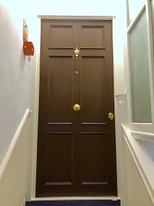 brown steel security doors