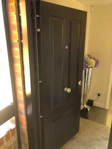 Black security door