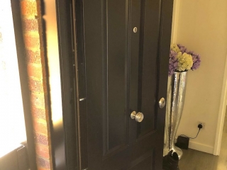 Steel reinforced and custom design kick-proof front flat door.