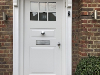 Beautiful custom design front security door with double steel sheet for superior strength.