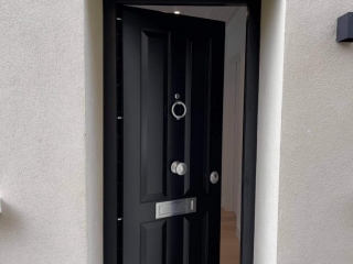 black security door