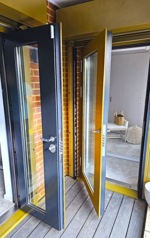 Front security french doors installed in Maida Vale.