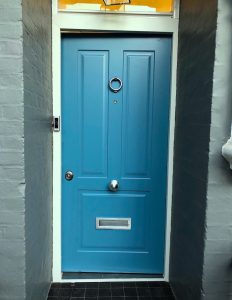 blue security doors