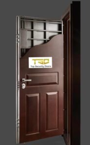 steel security door core cladded with wood
