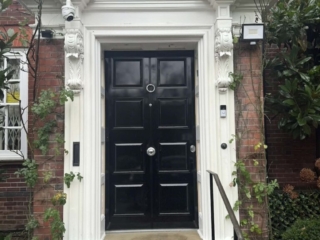 Absolute replica design black high gloss security doors installed in NW3.