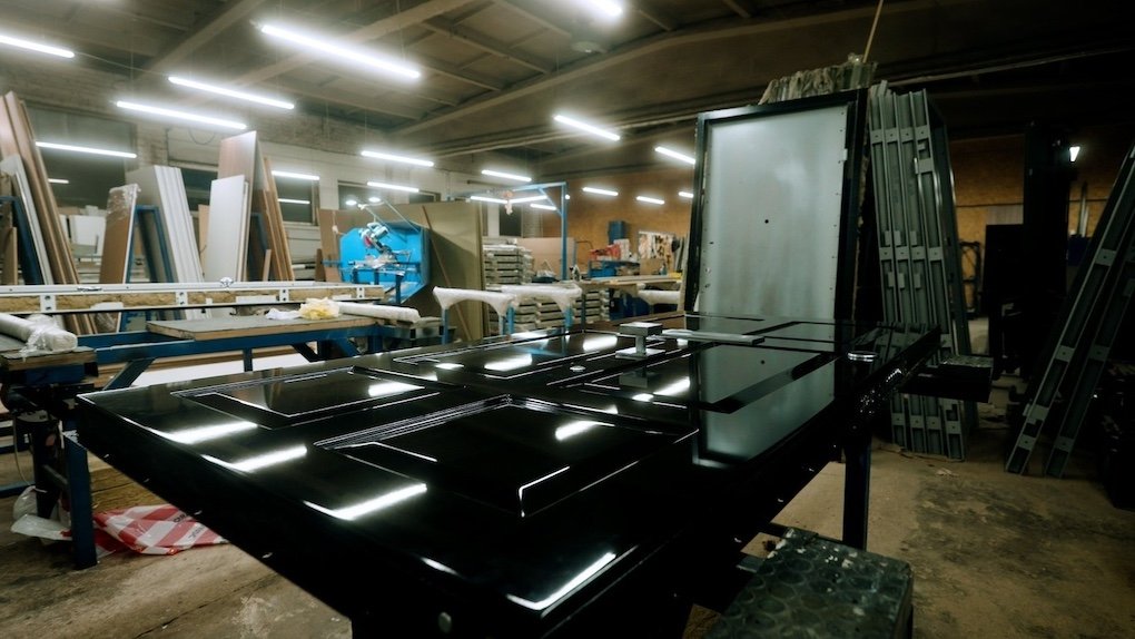 Bullet proof door manufactured in Lithuania for delivery and installation in London, SW7.