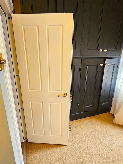 Panic room door installed as a bedroom in a private house in London.