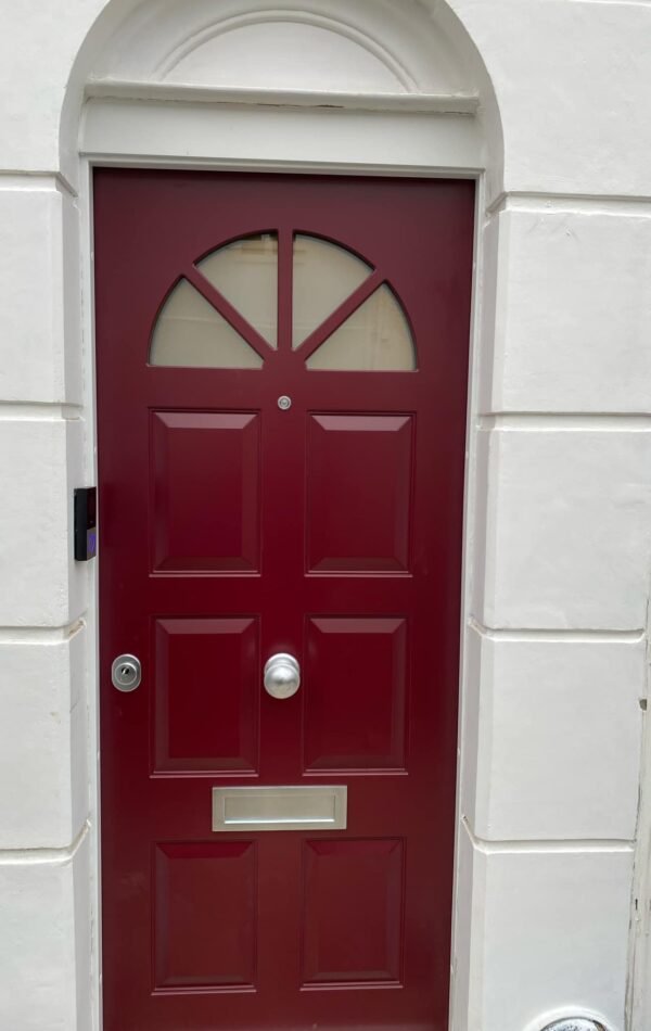 Bespoke security door with burglar proof glass installed in London.